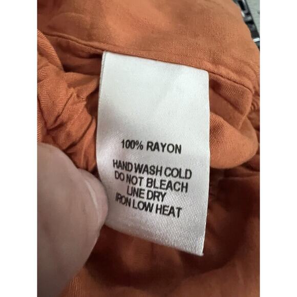 Lulus Jumpsuits Womens Medium In The Sunshine Striped Culotte Lined Rust White - Picture 8 of 10